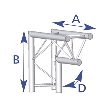 Angle 2 départs, vertical, pour série SX290, couleur NOIR ASD