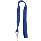 Lacet plat bleu 12mm x 85cm (2x42) avec mousqueton