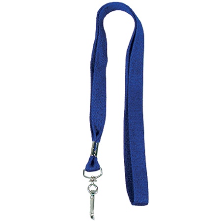 Lacet plat bleu 12mm x 85cm (2x42) avec mousqueton