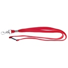 Lacet plat rouge 15mm x 85cm avec mousq. et attache anti-étranglement