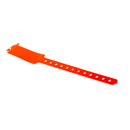 Bracelet large d'identification vinyle XL 25cm x 25/8mm orange fluo