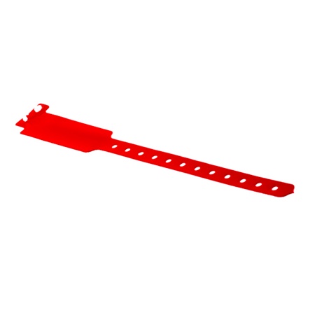 Bracelet large d'identification vinyle XL 25cm x 25/8mm rouge fluo