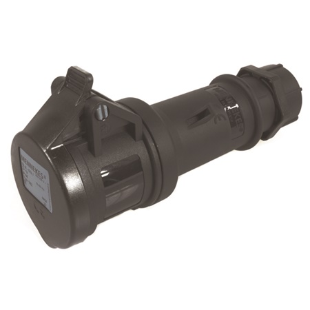 Fiche femelle NOIRE P17 Mennekes IP44 16A monophasée - 230V (2P+T)