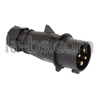 Fiche mâle NOIRE P17 Mennekes IP44 16A triphasée - 400V (3P+T)