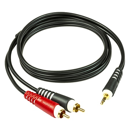 Cordon MINIJACK 3,5mm Stéréo mâle - 2 CINCH mâle KLOTZ - 6m