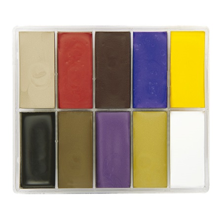 Palette fards gras effets spéciaux 10 couleurs MAQPRO
