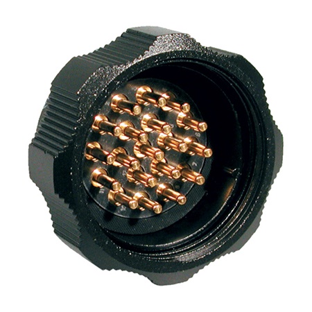 Fiche mâle noire type 419 AR avec écrou et raccord droit SOCAPEX