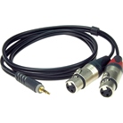 Cordon 2 XLR 3 femelle - MINIJACK 3,5mm stéréo mâle - longueur 1m