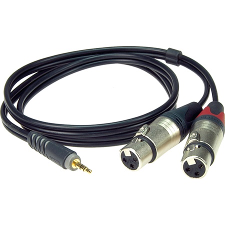 Cordon 2 XLR 3 femelle - MINIJACK 3,5mm stéréo mâle - longueur 1m