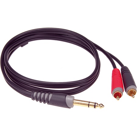 Cordon JACK Stéréo mâle - 2 CINCH - longueur 1m KLOTZ CABLES