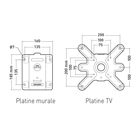 Support mural inclinable ERARD PRO pour moniteur LCD - VESA 200