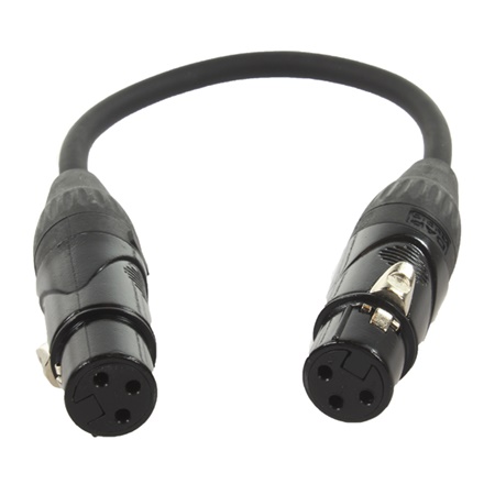 Cordon adaptateur XLR 3 femelle - XLR 3 femelle - Longueur 25cm