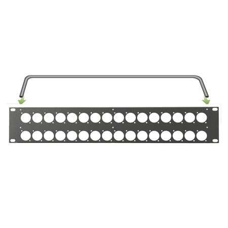 Bandeau ou panneau 19'' pré percé SYSBOXX pour 32 embases série D - 2U