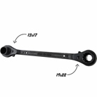 Clés à cliquet réversible Black-Tec Bone 4 douilles 13 / 17 et 19 / 22