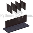 Kit de cloisonnage en bois 5x2 pour malle de type 1200 x 500 x 500mm