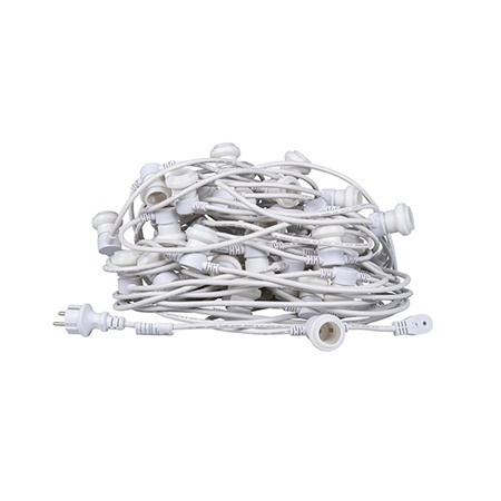 Guirlande foraine ronde E27 - 30m - 60 douilles - Blanche - BE1ST PRO