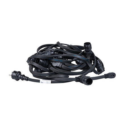 Guirlande foraine plate B22 - 10m - 20 douilles - Noire - BE1ST PRO