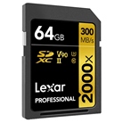 Carte mémoire LEXAR Pro SD XC 2000x 64Go - 300Mo/s
