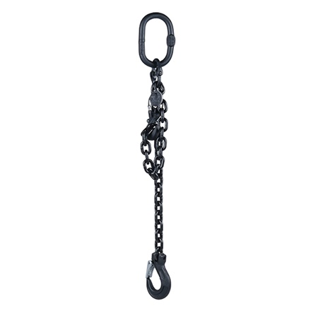 Elingue chaîne G80 6mm 1T 1M crochet à linguet + croc rack standard 