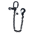 Elingue chaîne noire G80 8mm 2T 2M + crochet raccourcisseur avec sécu