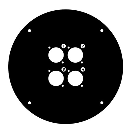Plaque frontale avec 4 emplacements pour embase série D