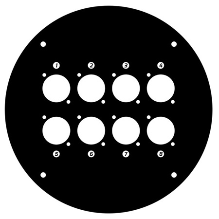 Plaque frontale avec 8 emplacements pour embase série D