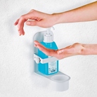 Support mural blanc K&M pour bouteille de gel nettoyant désinfectant