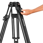 Trépied vidéo rapide 645 FTT double tube aluminium MANFROTTO MVTTWINFA