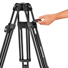 Trépied vidéo rapide 645 FTT double tube aluminium MANFROTTO MVTTWINFA