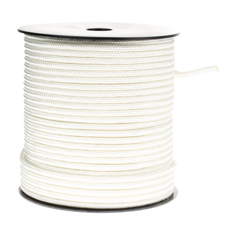 Drisse polyester préétirée blanche 6mm x 100m (+/-5% en longueur)