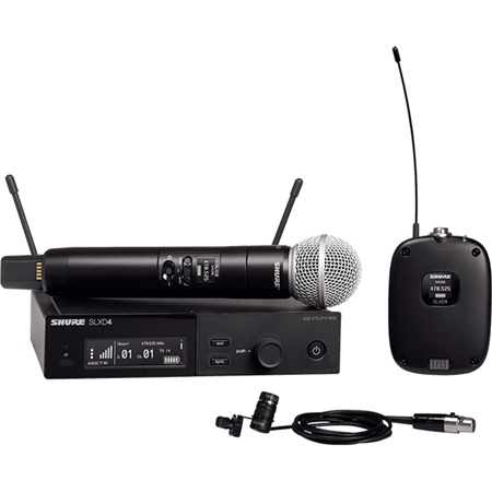 Système HF numérique Shure SLX-D - pocket + cravate WL185 + main SM58