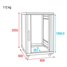 Baie de brassage 19'' 42U avec porte en verre SHOWGEAR RCA-FSG-42