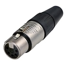 RC5F - Fiche XLR 5 points femelle droite REAN RC5F (XLR 5F) - Corps Nickel