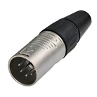 RC5M - Fiche XLR 5 points mâle droite REAN RC5M (XLR 5M) - Corps Nickel