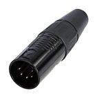 RC5M-B - Fiche XLR 5 points mâle droite REAN RC5M-B (XLR 5M) - Corps Noir