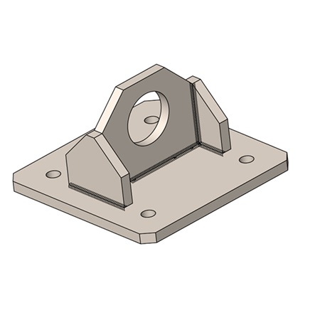 Platine murale ou plafond pour élingue ou chaîne CMU 500kg ASD - NOIR