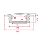Profilé aluminium droit de 2m PRO 1 Recessed pour ruban LED - ARTECTA