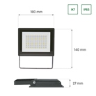 Quartzled Blanc neutre 4000K 50W NOIR - IP65 - SPECTRUM LED