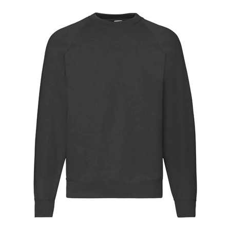 Sweat Fruit of The Loom Classic Raglan Sweat - Noir - Taille XL