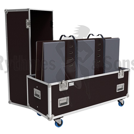 Flight-case Rythmes et Sons type cloche pour 2 écrans LCD 40 à 55''